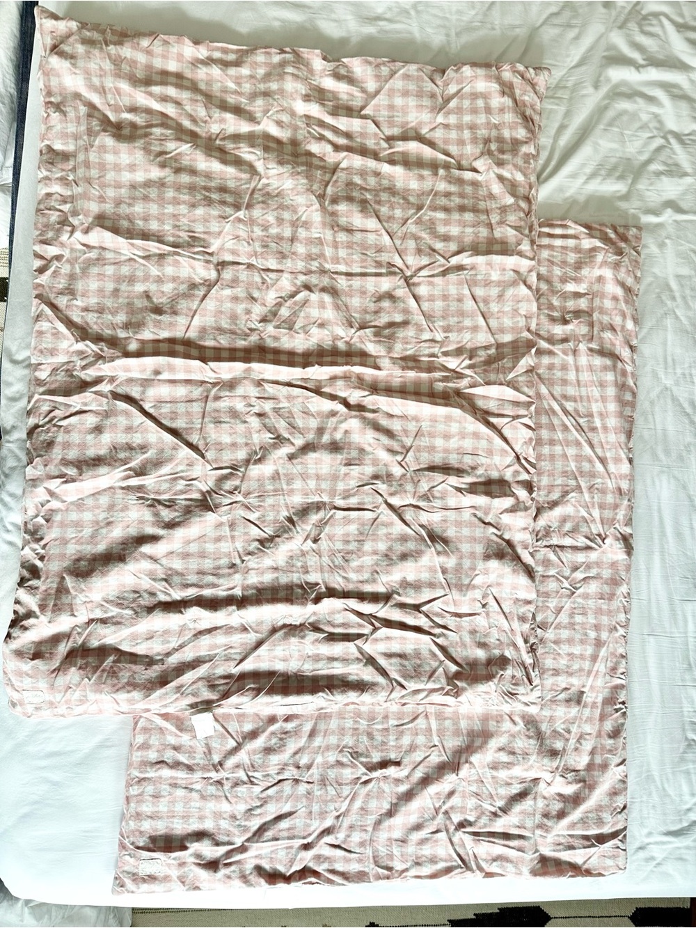 Set of 2 Pehr Check Mate Toddler Blanket - Pink & White Gingham - Picture 4 of 10
